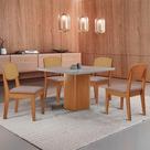 Mesa De Jantar Eloise 90cm Tampo Mdf 4 Cadeiras Moderna Linho Capuccino/nat/off/serig. Off Mesa De Jantar Eloise 90cm Tampo Mdf 4 Cadeiras Moderna Linho Capuccino/nat/off/serig. Off