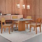 Mesa De Jantar Eloise 90cm Tampo Mdf 4 Cadeiras Moderna Turim 07/nat/off/serig. Off