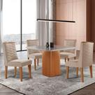 Mesa De Jantar Eloise 90cm Tampo Mdf 4 Cadeiras Moderna Veludo Creme /nat/off/serig. Off Mesa De Jantar Eloise 90cm Tampo Mdf 4 Cadeiras Moderna Veludo Creme /nat/off/serig. Off