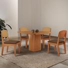 Mesa de Jantar Eloise 90cm Tampo MDF Laminado com 4 Cadeiras Copper Premium Moderna Mobília Mesa de Jantar Eloise 90cm Tampo MDF Laminado com 4 Cadeiras Copper Premium Moderna Mobília