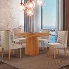 Mesa de Jantar Eloise 90cm Tampo MDF Laminado com 4 Cadeiras Safira Moderna Mobília