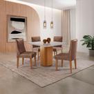 Mesa De Jantar Eloise Canto Copo 4 Cadeiras Isadora Moderna Tork/off White/naturale Mesa De Jantar Eloise Canto Copo 4 Cadeiras Isadora Moderna Tork/off White/naturale