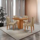 Mesa De Jantar Eloise Canto Copo 4 Cadeiras Isadora Moderna Turim 07/naturale