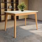 Mesa de Jantar em Madeira Maciça Kappesberg Canela/Off White 120cm Mesa de Jantar em Madeira Maciça Kappesberg Canela/Off White 120cm