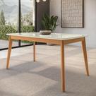 Mesa de Jantar em Madeira Maciça Kappesberg Canela/Off White 160cm Mesa de Jantar em Madeira Maciça Kappesberg Canela/Off White 160cm