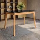 Mesa de Jantar em Madeira Maciça Kappesberg Canela/Preto Fosco 120cm