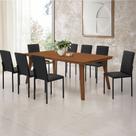 Mesa de Jantar em Madeira Maciça Millena 180cm Robusta Vintage Retrô Reforçada Alta Castanho