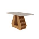 Mesa de Jantar Em MDF Com Tampo de Vidro 130 Cm Agata Cimol Móveis
