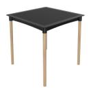 Mesa de Jantar em Rattan Pés em Madeira Atto Preto Mesa de Jantar em Rattan Pés em Madeira Atto Preto