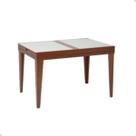 Mesa De Jantar Extensível 1.20 a 1.80 Com Vidro Pés Madeira Gênova