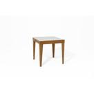 Mesa de Jantar Extensível 80/160 cm Tampo Vidro Pés Madeira Maciça Imbuia Tock