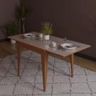 Mesa de Jantar Extensível 80/160 cm Tampo Vidro Pés Madeira Maciça Imbuia Tock Marrom Mesa de Jantar Extensível 80/160 cm Tampo Vidro Pés Madeira Maciça Imbuia Tock Marrom