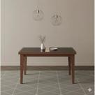 Mesa de Jantar Extensível Tampo de Vidro 120x80cm Paris Marrom/Mel