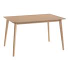 Mesa de Jantar Finlândia Rivatti Retangular 120 cm Tampo em MDF Natural Base Madeira Seringueira