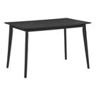Mesa de Jantar Finlândia Rivatti Retangular 160 cm Tampo em MDF Preto Base Madeira Seringueira