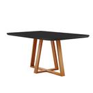 Mesa de Jantar Florença Madeira Maciça 180X90cm Tampo Retângular Vidro Móveis Minas