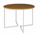 Mesa de Jantar Industrial Base De Ferro Branco em V Tampo 110 Canela