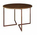 Mesa de Jantar Industrial Base De Ferro Cobre em V Tampo 110 Amêndoa