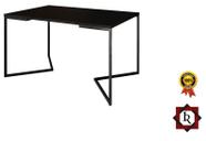 Mesa de Jantar Industrial Base De Ferro Preto em V Tampo 137x90 Preto