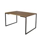 Mesa de Jantar Industrial Base Ferro Preto Tampo 137x90 Amêndoa