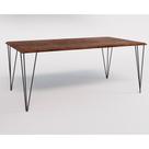 Mesa de Jantar Industrial Retangular Clips Amêndoa 135x75 de Ferro Preto