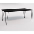 Mesa De Jantar Industrial Retangular Clips Preta 135X75 De Ferro Preto Cor: Preto