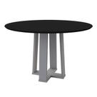 Mesa de Jantar Isabela 1200X1200 Off White/Preto - New Ceval