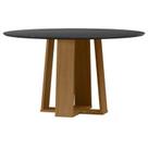 Mesa de Jantar Isabela 135x135 cm com Vidro Ype Preto New Ceval Mesa de Jantar Isabela 135x135 cm com Vidro Ype Preto New Ceval