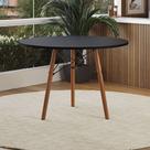 Mesa de Jantar Isabella Redonda 3 Pés em Madeira Tampo 80cm Preto - Casa Prime