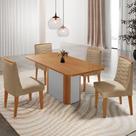 Mesa De Jantar Isadora 120cm Tampo Mdf Laminado 4 Cadeiras Eloise Turim 07 Naturale Off White