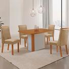 Mesa de Jantar Isadora 120cm Tampo MDF Laminado Canto Copo com 4 Cadeiras Yasmin Mesa de Jantar Isadora 120cm Tampo MDF Laminado Canto Copo com 4 Cadeiras Yasmin