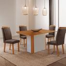 Mesa de Jantar Isadora 120cm Tampo MDF Laminado Canto copo com 6 Cadeiras Aline Mesa de Jantar Isadora 120cm Tampo MDF Laminado Canto copo com 6 Cadeiras Aline