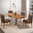 Mesa de Jantar Isadora 120cm Tampo MDF Laminado com 4 Cadeiras Eloise