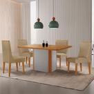 Mesa De Jantar Isadora 120cm Tampo Mdf Laminado Turim 07 Naturale Off White