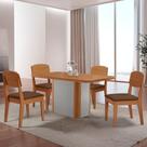 Mesa De Jantar Isadora 120cm Tampo Mdf Laminado Veludo Marrom Naturale Off White