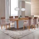 Mesa de Jantar Isadora 180cm Tampo MDF Laminado com 6 Cadeiras Andes