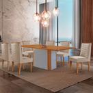 Mesa de Jantar Isadora 180cm Tampo MDF Laminado com 6 Cadeiras Safira