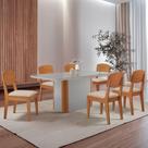 Mesa De Jantar Isadora 180cm Tampo Mdf Vidro Com 6 Cadeiras Veludo Creme Off White Naturale Serigrafia