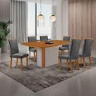 Mesa de Jantar Isadora 6 Lugares Retangular MDF 180CM Grafite Moderna