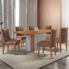 Mesa De Jantar Isadora Tampo MDF 6 Cadeiras Isadora Moderna Tork Naturale