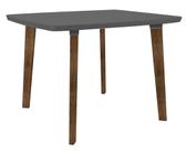 Mesa de Jantar Jade 4 lugares Pés Oblongo Grafite com Vidro - RV Móveis Mesa de Jantar Jade 4 lugares Pés Oblongo Grafite com Vidro - RV Móveis