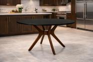 Mesa De Jantar Julia Redonda Elegante Cozinha 1,10 C/ Vidro COR:OFF WHITE