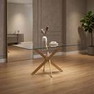 Mesa de Jantar Lara Base Aço Carbono Tampo 160cm Vidro 10mm 6 Lugares Design Sala de Jantar - Bronze Mesa de Jantar Lara Base Aço Carbono Tampo 160cm Vidro 10mm 6 Lugares Design Sala de Jantar - Bronze