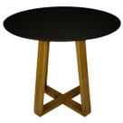 Mesa De Jantar Lary 80cm Redonda Escrivaninha Para Sala Estar Cozinha Escritório Redondo Base Madeira