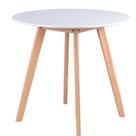Mesa De Jantar Leda Redonda 80cm Branca Estilo Eames Com Pés Madeira