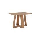 Mesa de Jantar Lins 04 Lugares Canto Arredondado com Vidro SC155 Nature - Henn