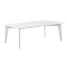 Mesa de Jantar Lisboa Univ Retangular 180 cm Tampo de Madeira com Vidro Colado Laca Branca Brilhante