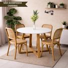 Mesa de Jantar Livia 90cm Base Madeira Maciça - Branca
