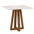 Mesa de Jantar Livia Piccola Quadrada 900 Tampo Laqueado Off-White Brilho, Madeira/MDF, Âmbar/Off Sonetto