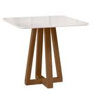 Mesa de Jantar Livia Piccola Quadrada com Vidro Madeira/MDF, Acabamento Âmbar - Sonetto